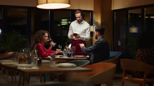 Romantic Dinner Date at Fancy Restaurant