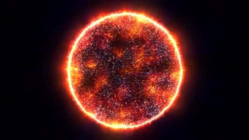 Glowing Fiery Energy Sphere Abstract Particle Animation