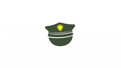 Police Hat symbol icon animation video