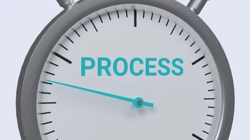 Animated Stopwatch with 'PROCESS' Text for Time Measurement