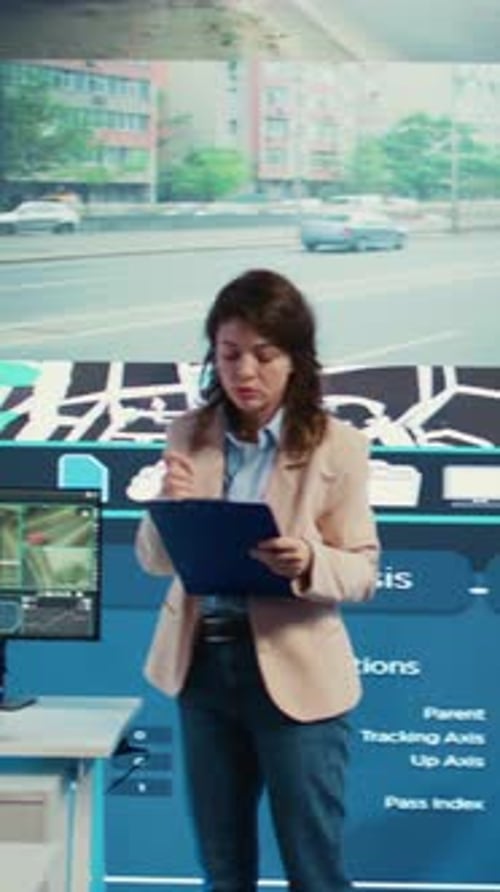 Vertical Video Team Leader Tracking Delivery Cars Location Around the City