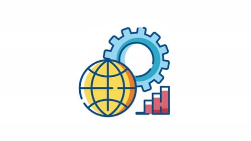 Animated Global Technology and Business Concept Icons