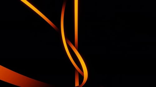 Abstract Rotating Orange Gradient Neon Circles Loop Animation