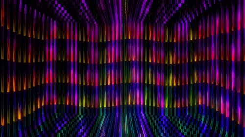 Abstract Neon Waving Bars Digital Loop Background