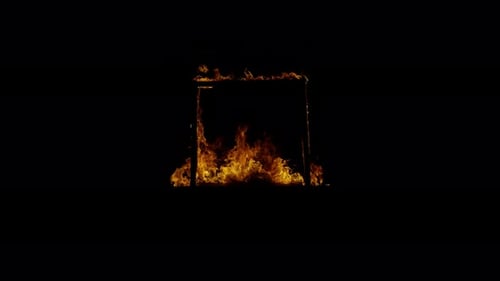 Collection Burn : une photo 4K d'un feu se propageant sur un cadre et finissant par s'apprivoiser sur une barre noire