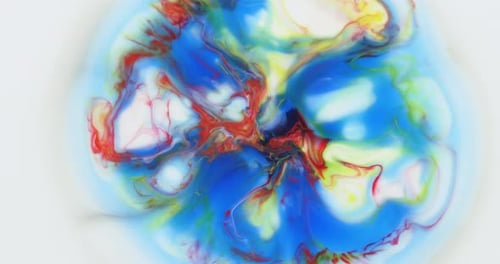 Abstract Paint Swirls Creating a Colorful Background