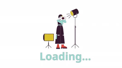 Photographer freelance line 2D loading animation