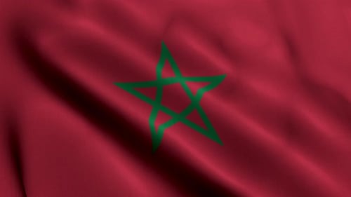 Moroccan National Flag Waving Seamless Loop Animation