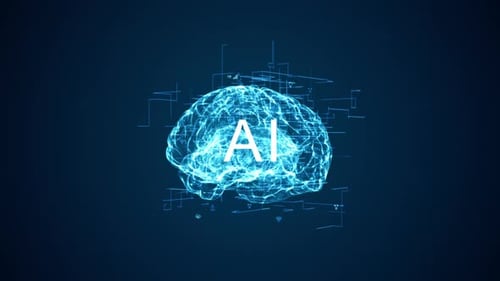Futuristic AI Brain Digital Technology Animation
