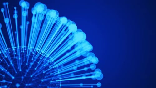 Blue Abstract Plexus Sphere Network Background Loop