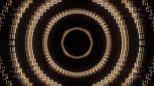 Orange And White Neon Light Moves In Circles Background Vj Loop In 4K