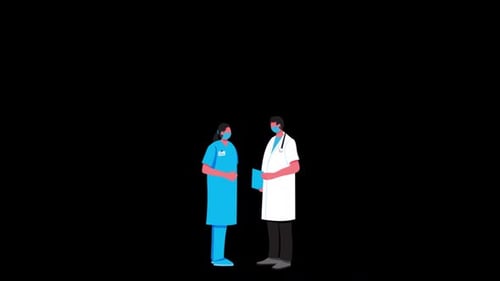 Doctors And Patients In A Hospital Alpha Channel