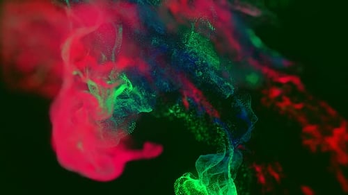 Vídeo de fondo de hermoso bucle giratorio de partículas de tecnología