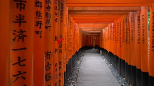 Torii Gateways in Fushimi Inari Taisha Shrine in Kyoto.