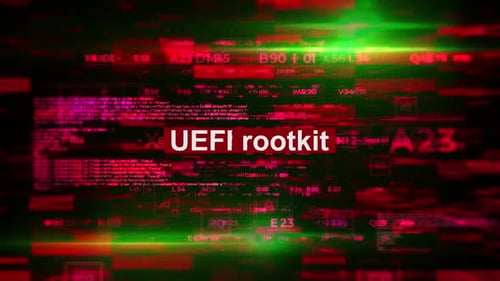 Uefi Rootkit-Wörter im Zusammenhang mit dem Hacken von Hi-Tech-Hintergründen