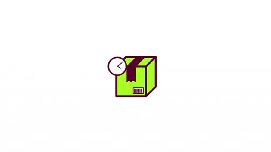 Animated Package Delivery Icon with Time Clock, Elements Motion ...