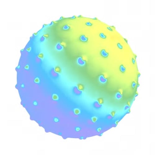 Abstract Spiky Sphere Rotating with Fluid Color Cycles
