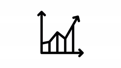 bar chart line icon animation