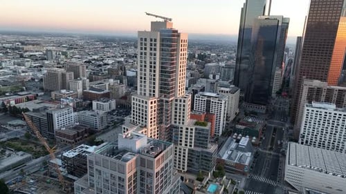 Downtown Los Angeles Financial District Aerial View