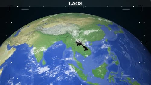 Digital Earth Highlights Laos Country Map