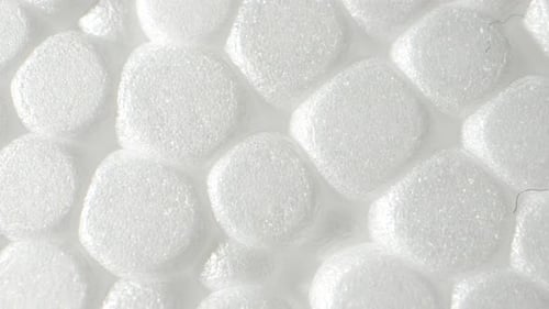Styrofoam sheets in macro video