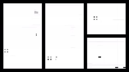Collage Collection: Glitch screen effect in rectangular and square layout for closing shot