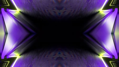 Purple And Light Green Abstract Symmetrical Neon Background Vj Loop In 4K