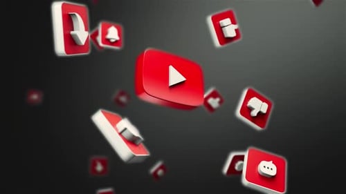 Animated 3D Social Media Icons For YouTube Channel