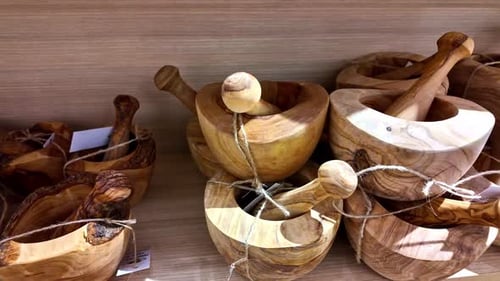 Wooden Mortars and Pestles for Herbs and Spices