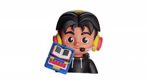 Aprendizaje de animación de iconos 3D con computadora portátil