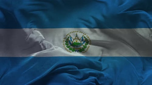 Waving El Salvador Flag Realistic Animation