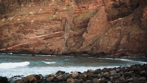 Incredible Aerial View From Drone on Mountain with Ocean Scenery of the Volcanic Island of Tenerife