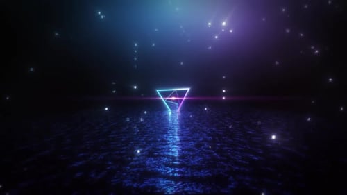 Futuristic Neon Circle Reflection Loop