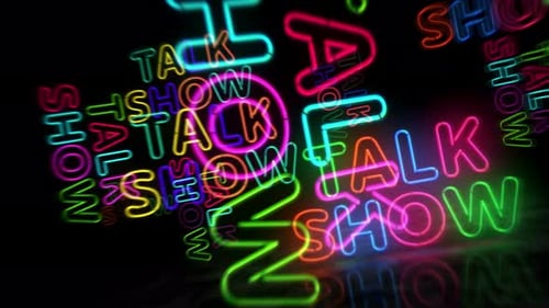 Talkshow-Neonsymbol 3D-Flug zwischen