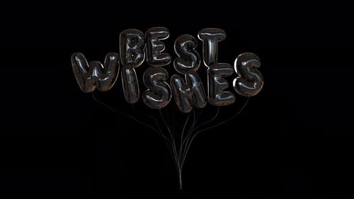 Shiny Balloon Text Animation for Best Wishes