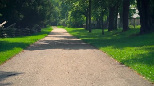 walking down a path.