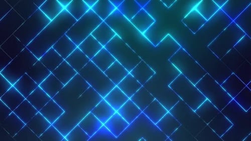 Neon Blue Glowing Grid Lines Seamless Loop Background