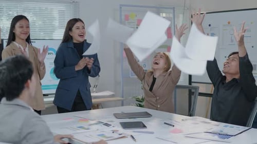 Group of teamwork businessman working and brainstorming in office