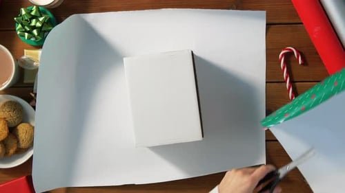 Wrapping a Christmas Gift with Holiday Paper