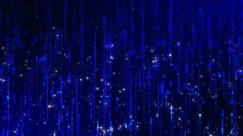 Blue Glittering Falling Particles Loop Background