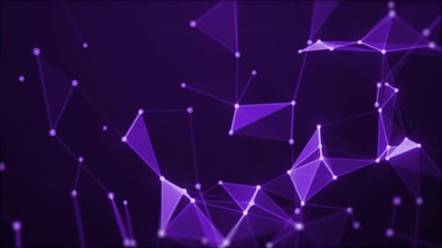 Digital Plexus Network Connection Loop Animation Background, Purple Glowing Futuristic High Technolo
