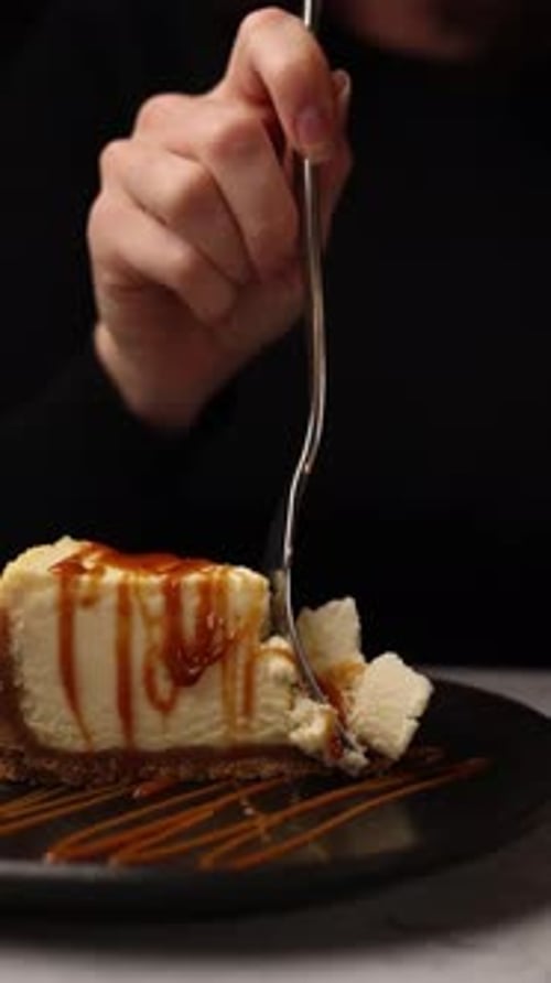 Delicious dessert in the restaurant. Cheesecake