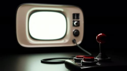 Retro Joystick 3D Loop Animation