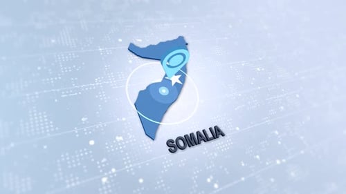 Somalia Map With Marker