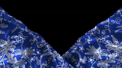 Tissu en soie à motif ethnique indonésien Wave Alpha Songket Batik Kalimantan Timur Rutun Penyu