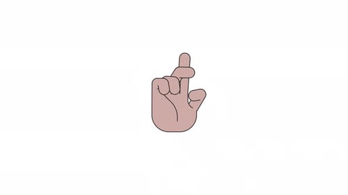 Mão preta mostrando gestos, animação 2D