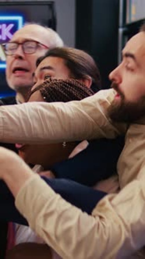 Excited Group Cheers Black Friday Sales in Workplace