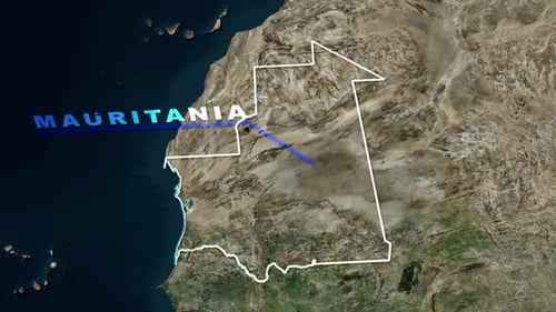 Global Earth Zoom Reveals Country Map Outline and Name