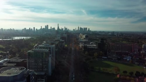 Melbourne CBD aerial view, Australia