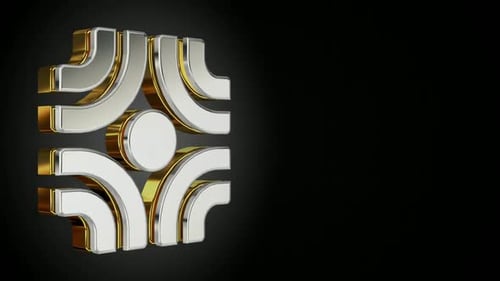 Elegant 3D Metallic Abstract Rotating Symbol Animation